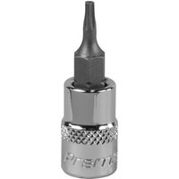 Loops T8 TRX Star Socket Bit - 1/4" Square Drive - PREMIUM S2 Steel Head Knurled Grip in Metallics
