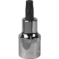 Loops T45 TRX Star Socket Bit - 1/2" Square Drive - PREMIUM S2 Steel Head Knurled Grip in Metallics