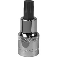 Loops T55 TRX Star Socket Bit - 1/2" Square Drive - PREMIUM S2 Steel Head Knurled Grip in Metallics