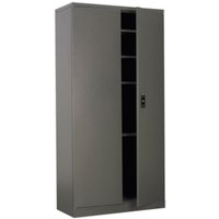 Loops Floor Standing Steel Cabinet - 900 x 400 x 1800mm - Two Door - Four Shelves in Metallics