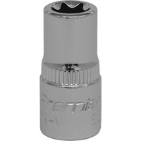 Loops E8 TRX Star Socket Bit - 1/4" Square Drive - PREMIUM Drop Forged Head Knurled