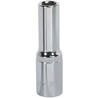 Loops 11mm Forged Steel DEEP Drive Socket - 1/2" Square Drive Polished Chrome Vanadium in Metallics