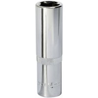 Loops 15mm Forged Steel DEEP Drive Socket - 1/2" Square Drive Polished Chrome Vanadium in Metallics