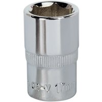 Loops 17mm Forged Steel Drive Socket - 1/2" Square Drive - Polished Chrome Vanadium in Metallics