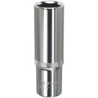 Loops 17mm Forged Steel DEEP Drive Socket - 1/2" Square Drive Polished Chrome Vanadium in Metallics