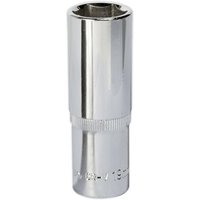 Loops 19mm Forged Steel DEEP Drive Socket - 1/2" Square Drive Polished Chrome Vanadium in Metallics