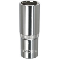 Loops 21mm Forged Steel DEEP Drive Socket - 1/2" Square Drive Polished Chrome Vanadium in Metallics