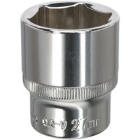 Loops 27mm Forged Steel Drive Socket - 1/2" Square Drive - Polished Chrome Vanadium in Metallics