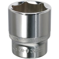 Loops 30mm Forged Steel Drive Socket - 1/2" Square Drive - Polished Chrome Vanadium in Metallics