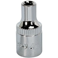 Loops 4mm Forged Steel Drive Socket - 1/4" Square Drive - Polished Chrome Vanadium in Metallics