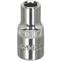 Loops 5.5mm Forged Steel Drive Socket - 1/4" Square Drive - Polished Chrome Vanadium in Metallics