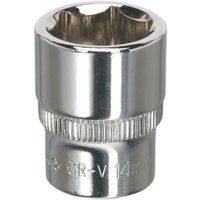 Loops 14mm Forged Steel Drive Socket - 1/4" Square Drive - Polished Chrome Vanadium in Metallics