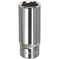 Loops 14mm Forged Steel DEEP Drive Socket - 1/4" Square Drive Polished Chrome Vanadium in Metallics