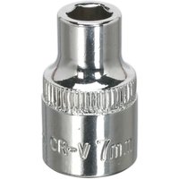 Loops 7mm Forged Steel Drive Socket - 3/8" Square Drive - Polished Chrome Vanadium in Metallics