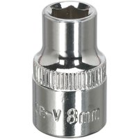 Loops 8mm Forged Steel Drive Socket - 3/8" Square Drive - Polished Chrome Vanadium in Metallics