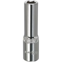 Loops 9mm Forged Steel DEEP Drive Socket - 3/8" Square Drive Polished Chrome Vanadium in Metallics