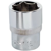 Loops 16mm Forged Steel Drive Socket - 3/8" Square Drive - Polished Chrome Vanadium in Metallics