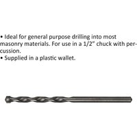 Loops 5 x 100mm Rotary Impact Drill Bit - Straight Shank - Masonry Material Drill