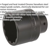 Loops 56mm 12 Point Bi-Hex DEEP Impact Socket - 3/4" Sq Drive For Ford Transit Hub Nut