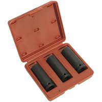 Loops 3 PACK - 17mm 19mm 21mm DEEP Impact Socket Set - 1/2" Square Drive - 6 Point