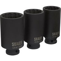 Loops 3 PACK - 30mm 32mm 36mm DEEP Impact Socket Set - 1/2" Square Drive - 12 Point