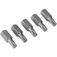 Loops 5 PACK - T40 x 30mm TRX Star Short Bit Set - Hex Shaft - Chrome Vanadium Steel in Metallics