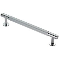 Loops Lined Bar Door Pull Handle - 190mm x 13mm - 160mm Centres - Polished Chrome