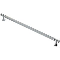 Loops Lined Bar Door Pull Handle - 274mm x 13mm - 224mm Centres - Polished Chrome