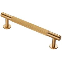 Loops Lined Bar Door Pull Handle - 190mm x 13mm - 160mm Centres - Satin Brass in Metallics