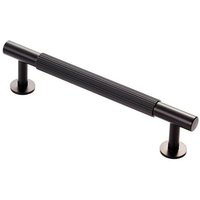Loops Lined Bar Door Pull Handle - 158mm x 13mm - 128mm Centres - Matt Black