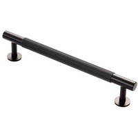 Loops Lined Bar Door Pull Handle - 190mm x 13mm - 160mm Centres - Matt Black
