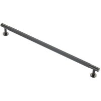 Loops Lined Bar Door Pull Handle - 370mm x 13mm - 320mm Centres - Matt Black