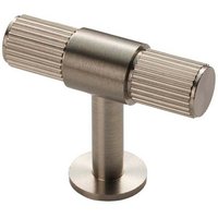 Loops Lined Cupboard T Shape Pull Handle - 50 x 13mm - Satin Nickel Cabinet Handle in Metallics