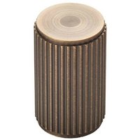 Loops Lined Cylindrical Cupboard Door Knob - 18mm Dia - Antique Brass Cabinet Handle in Metallics