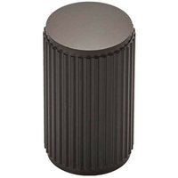 Loops Lined Cylindrical Cupboard Door Knob - 18mm Dia - Matt Black Cabinet Handle