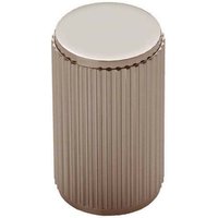 Loops Lined Cylindrical Cupboard Door Knob - 18mm Dia - Satin Nickel Cabinet Handle in Metallics