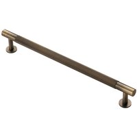 Loops Knurled Bar Door Pull Handle - 274mm x 13mm - 224mm Centres - Antique Brass in Metallics