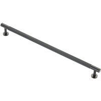 Loops Knurled Bar Door Pull Handle - 350mm x 13mm - 320mm Centres - Matt Black