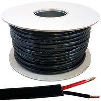 Loops 50m Outdoor Garden Speaker Wire Cable 1.5mm ² Stranded CCA Flex Reel 100V in Black