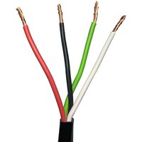 Loops 50m Outdoor Rated 4 Core Speaker Cable 1.5mm ² OXYGEN FREE COPPER (OFC) 100V Wire in Black