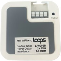 Loops 80W Mini WiFi Stereo Amplifier & 2x 70W Black Wall Mounted Speaker Audio System