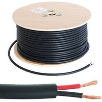 Loops 50m Double Insulated Speaker Cable 1.15mm ² Black 100V Line Volt PA System Reel Drum