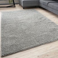 THE RUGS Soft Plain High Pile Shaggy Rugs & Runners Living Room Bedroom 380 in Grey | Size: 180 cm x 270 cm