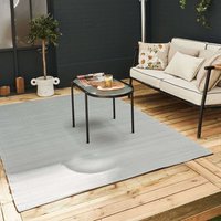 THE RUGS Reversible Weatherproof Outdoor Garden Patio Rug Solid Urban 1000 in Grey | Size: 180 cm x 270 cm