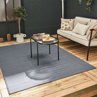 THE RUGS Reversible Weatherproof Outdoor Garden Patio Rug Solid Urban 1000 in Dark Grey | Size: 150 cm x 220 cm