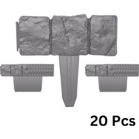 Samuel Alexander 23cm Set of 20 Grey Cobble Stone Effect Garden Edging Border