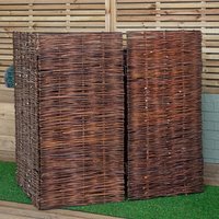 Samuel Alexander 1.16m x 1.22m Double Garden Patio Willow Wheelie Bin Screen Hideaway in Brown
