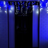 25m 1000 Blue LED Frosted Icicle Christmas Lights Timer Blue