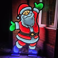 6ft Tall Light up Santa Christmas Infinity Decoration Coloured LEDs