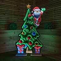 Light up Tree Santa Infinity Decoration Coloured LEDs